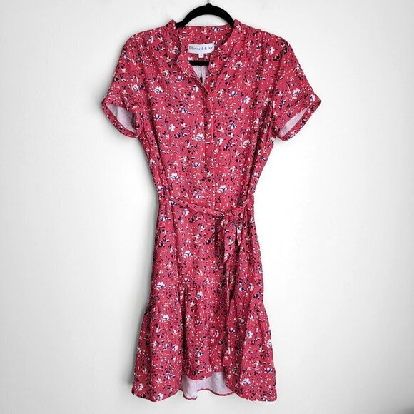 NWT Ellsworth & Ivey Chloe Pink Floral Boho Peasant Ruffled Hem Dress - Picture 4 of 13